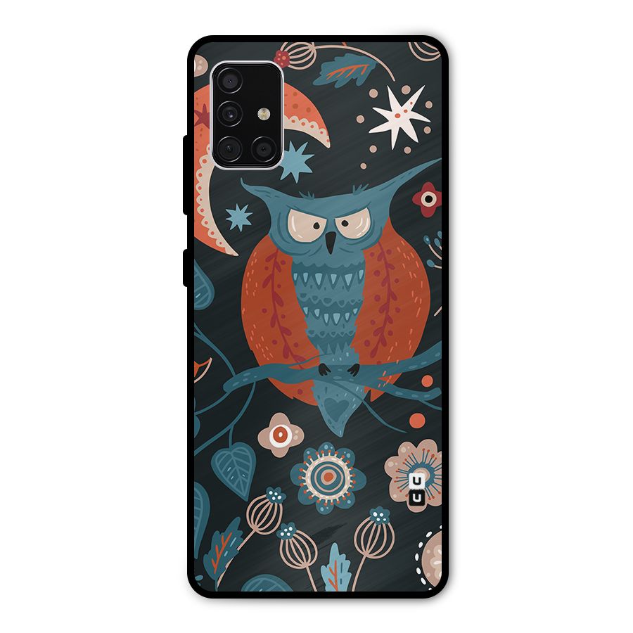Nordic Arts Owl Moon Metal Back Case for Galaxy A51