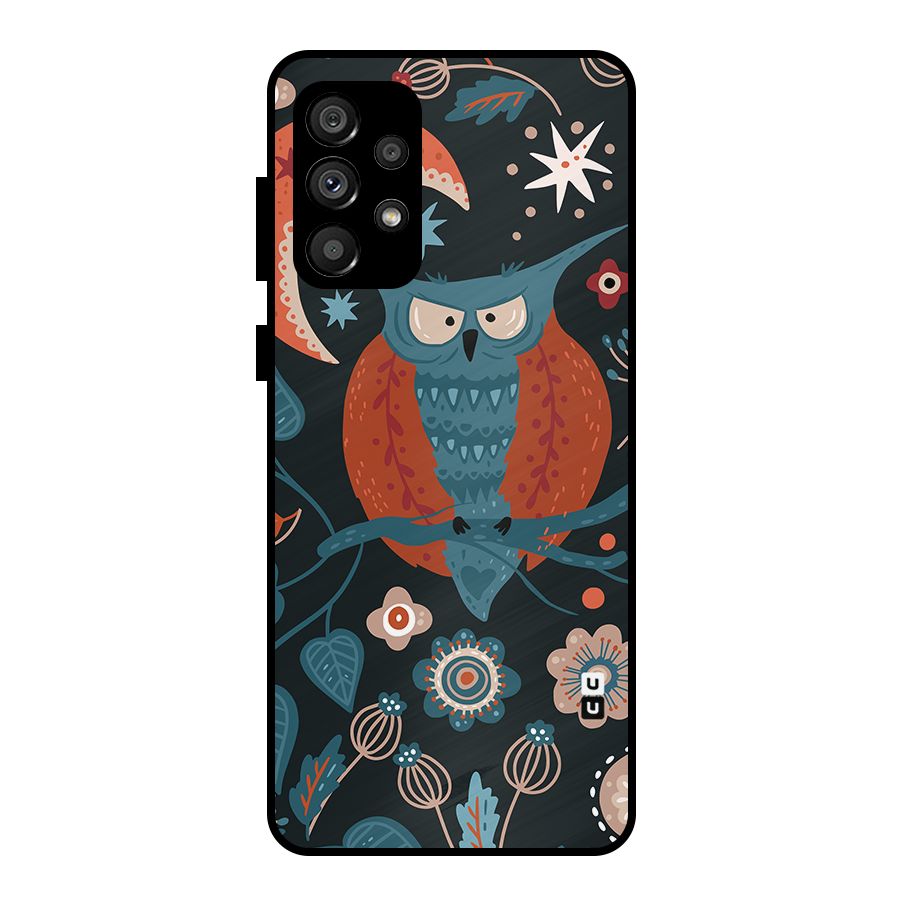 Nordic Arts Owl Moon Metal Back Case for Galaxy A73 5G