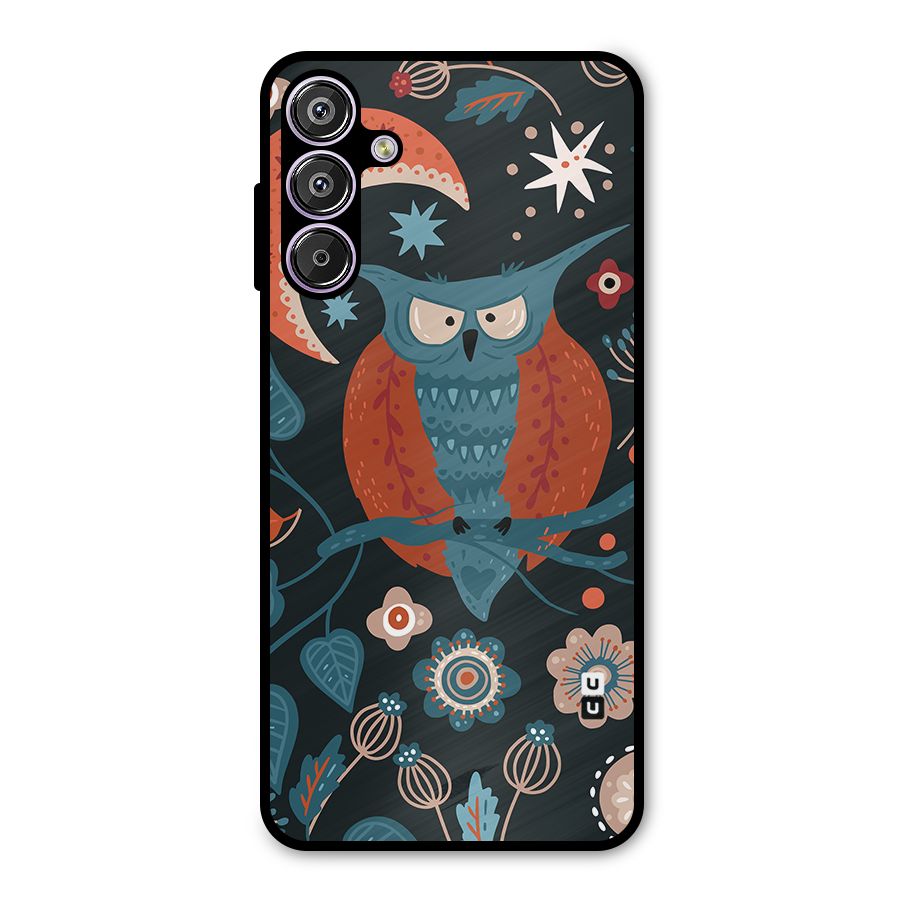 Nordic Arts Owl Moon Metal Back Case for Galaxy M15