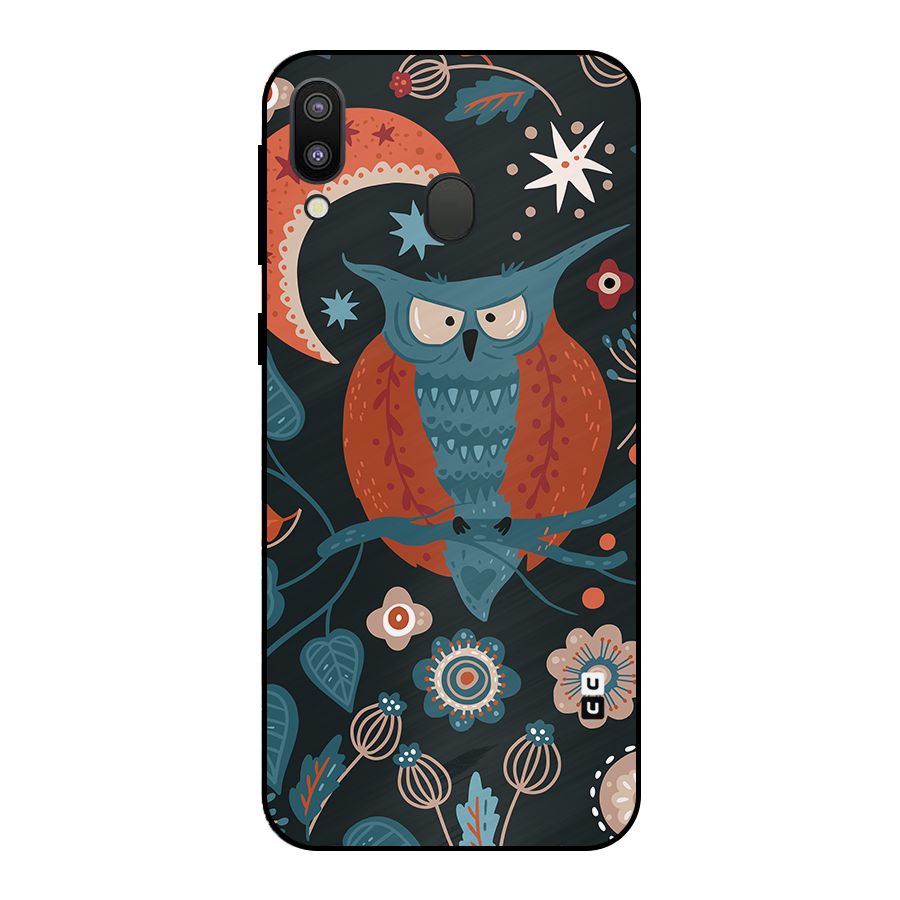 Nordic Arts Owl Moon Metal Back Case for Galaxy M20