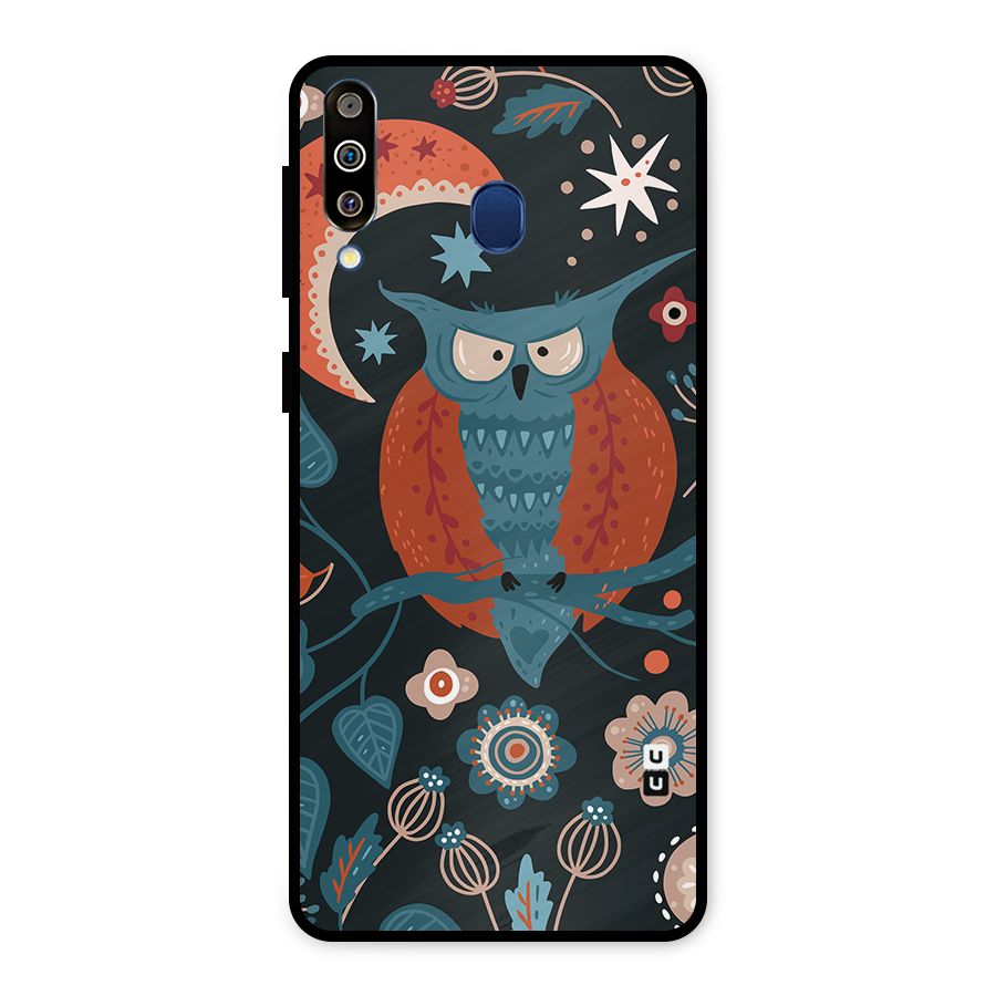 Nordic Arts Owl Moon Metal Back Case for Galaxy M30