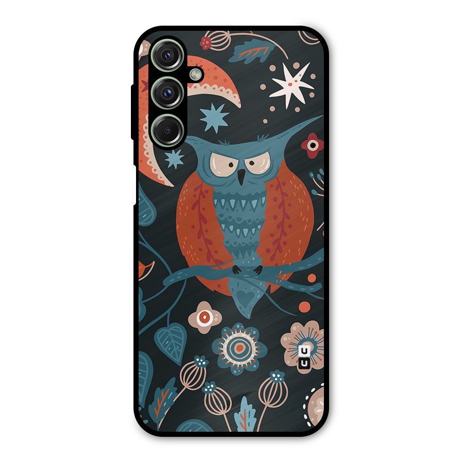 Nordic Arts Owl Moon Metal Back Case for Galaxy M34