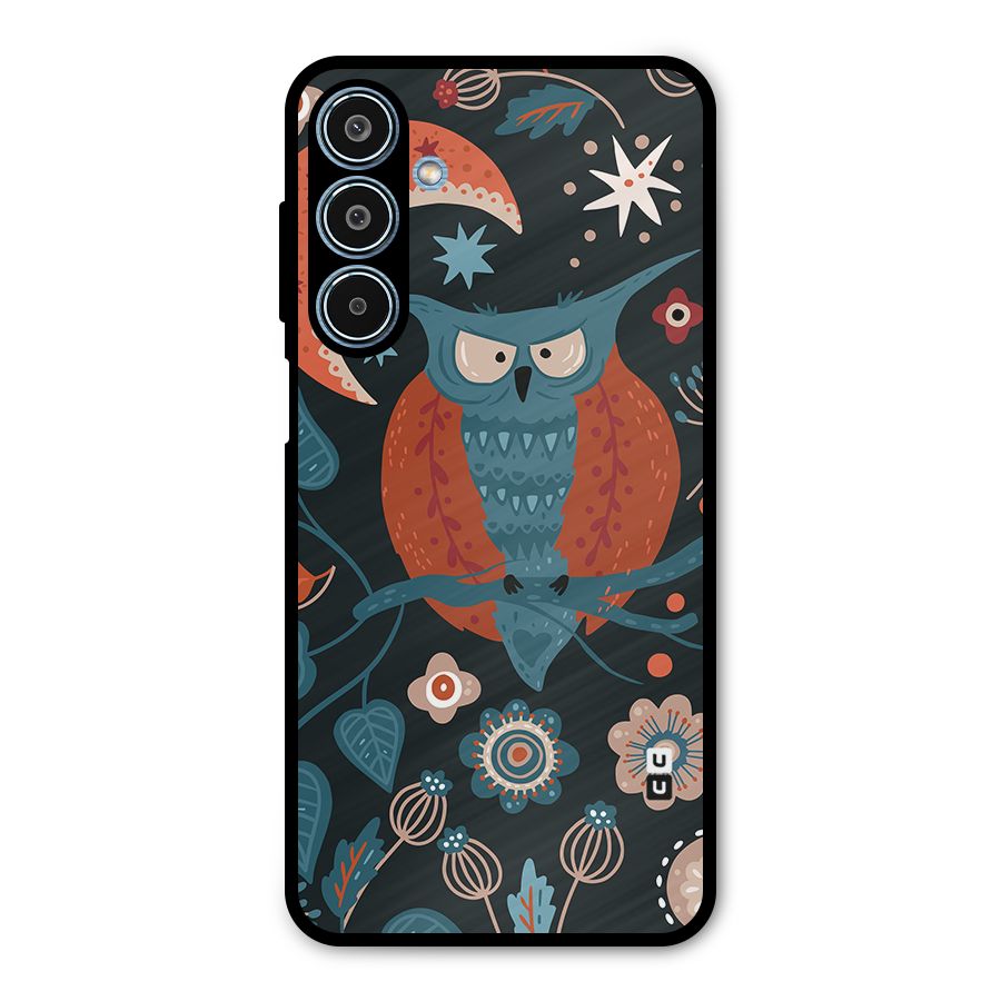 Nordic Arts Owl Moon Metal Back Case for Galaxy M35