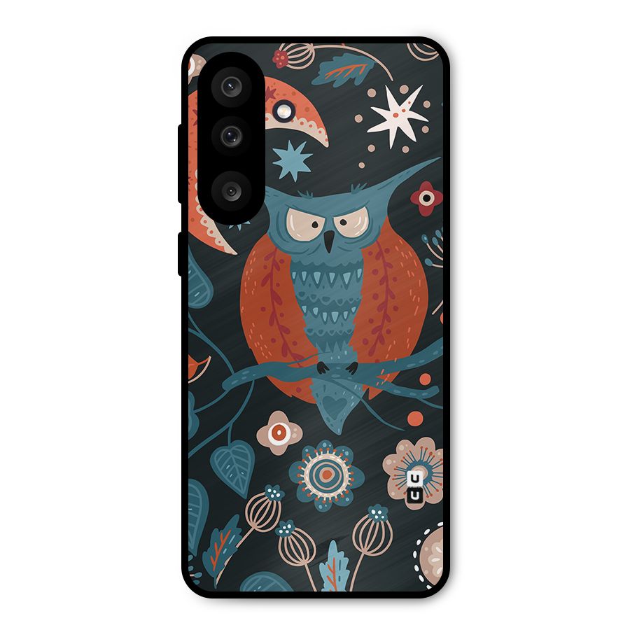 Nordic Arts Owl Moon Metal Back Case for Galaxy M56