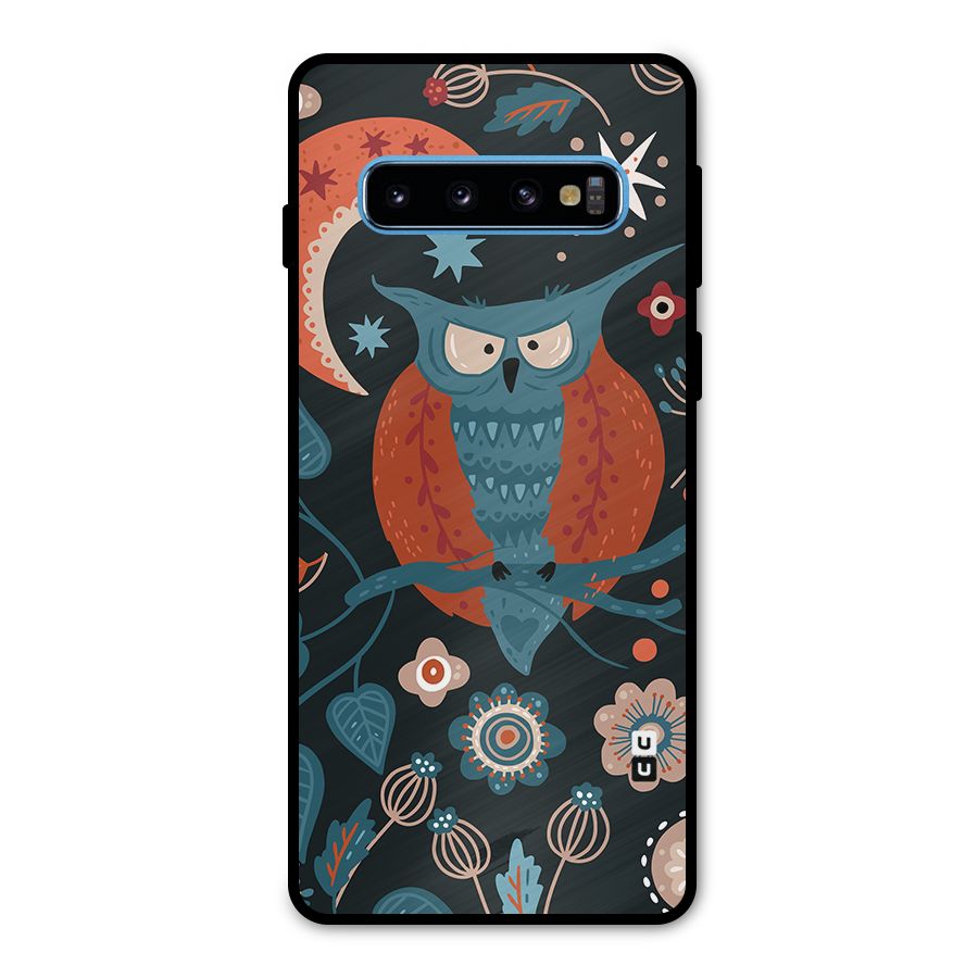 Nordic Arts Owl Moon Metal Back Case for Galaxy S10
