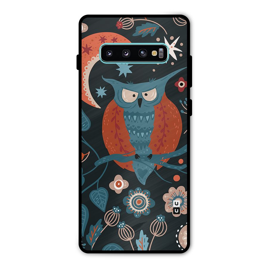 Nordic Arts Owl Moon Metal Back Case for Galaxy S10 Plus