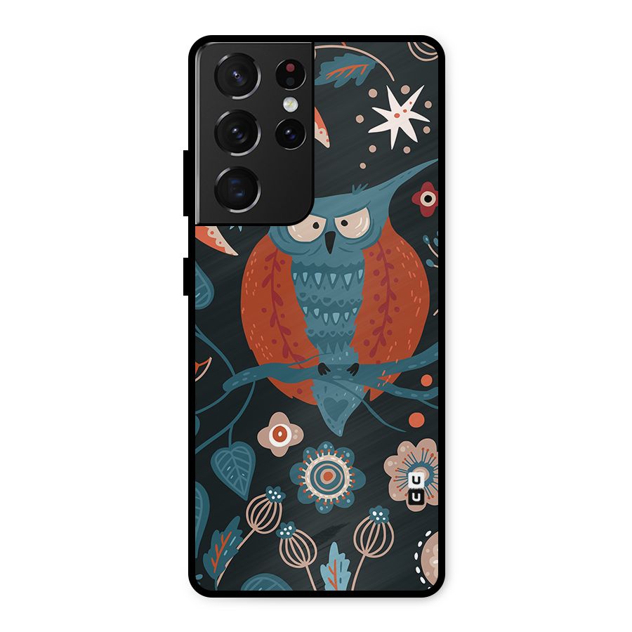 Nordic Arts Owl Moon Metal Back Case for Galaxy S21 Ultra 5G
