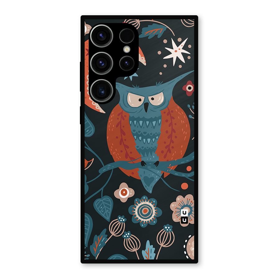 Nordic Arts Owl Moon Metal Back Case for Galaxy S23 Ultra