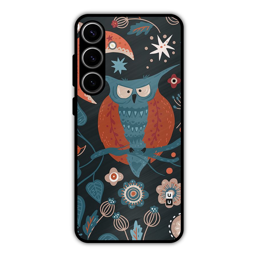 Nordic Arts Owl Moon Metal Back Case for Galaxy S24 Plus