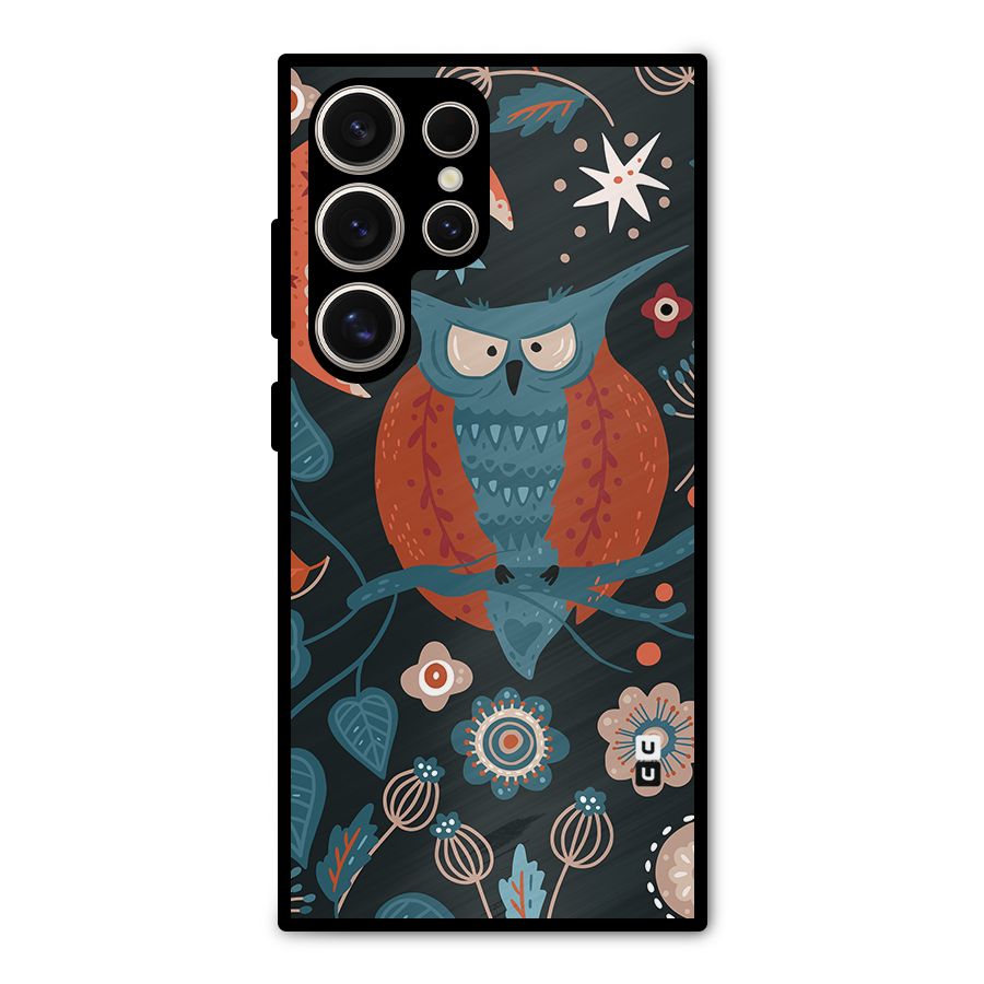 Nordic Arts Owl Moon Metal Back Case for Galaxy S24 Ultra