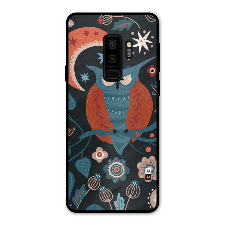 Nordic Arts Owl Moon Metal Back Case for Galaxy S9 Plus