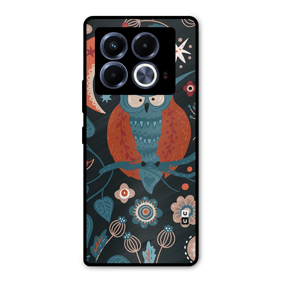 Nordic Arts Owl Moon Metal Back Case for Infinix Note 40 5G