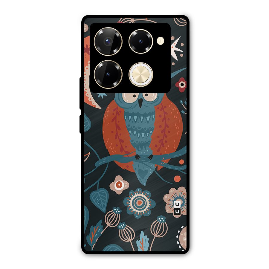 Nordic Arts Owl Moon Metal Back Case for Infinix Note 40 Pro