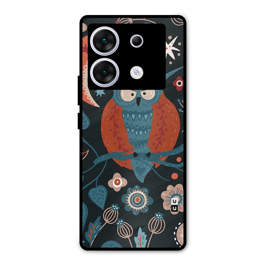 Nordic Arts Owl Moon Metal Back Case for Infinix Zero 30 5G