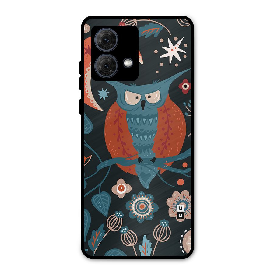 Nordic Arts Owl Moon Metal Back Case for Moto G84