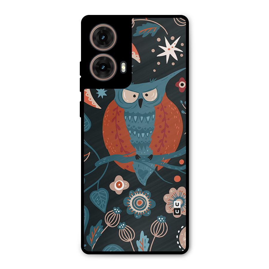 Nordic Arts Owl Moon Metal Back Case for Moto G85