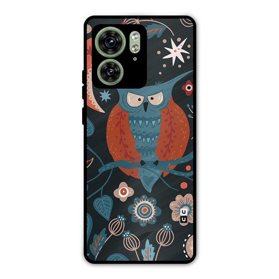 Nordic Arts Owl Moon Metal Back Case for Motorola Edge 40 5G
