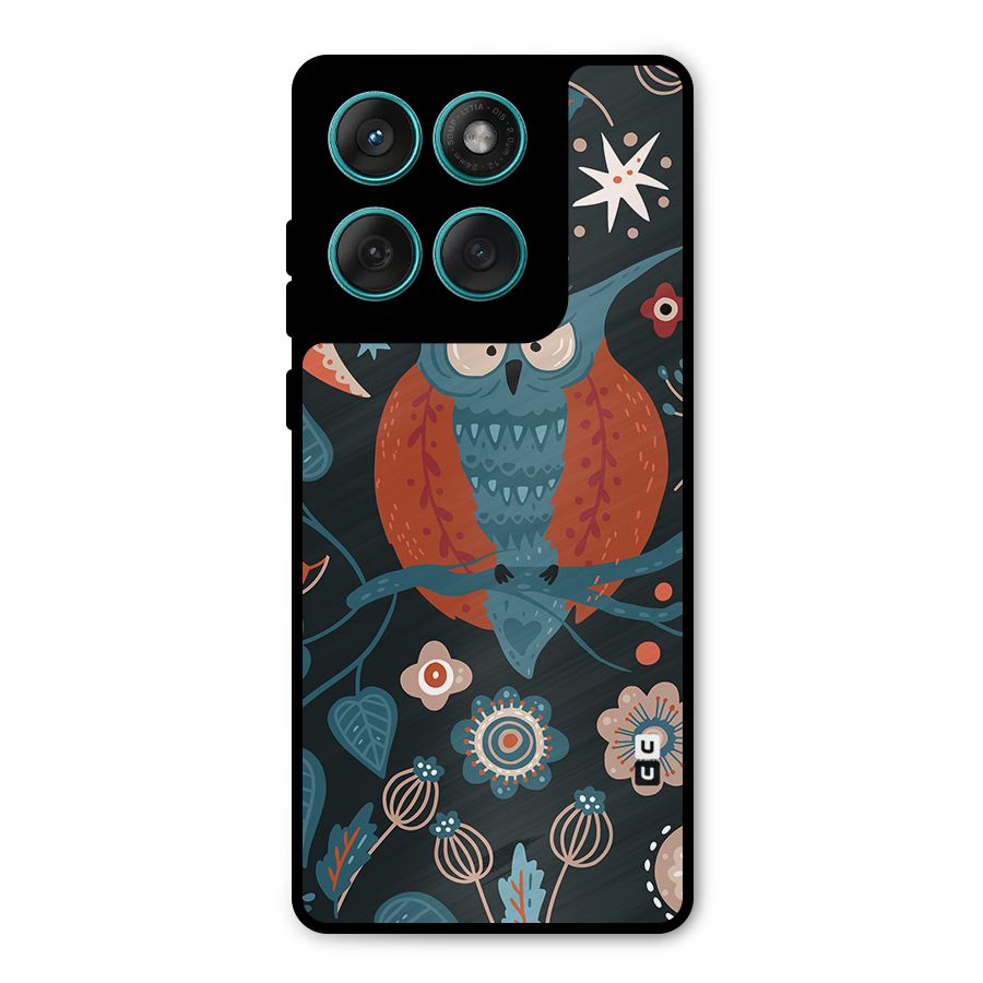 Nordic Arts Owl Moon Metal Back Case for Motorola Edge 60