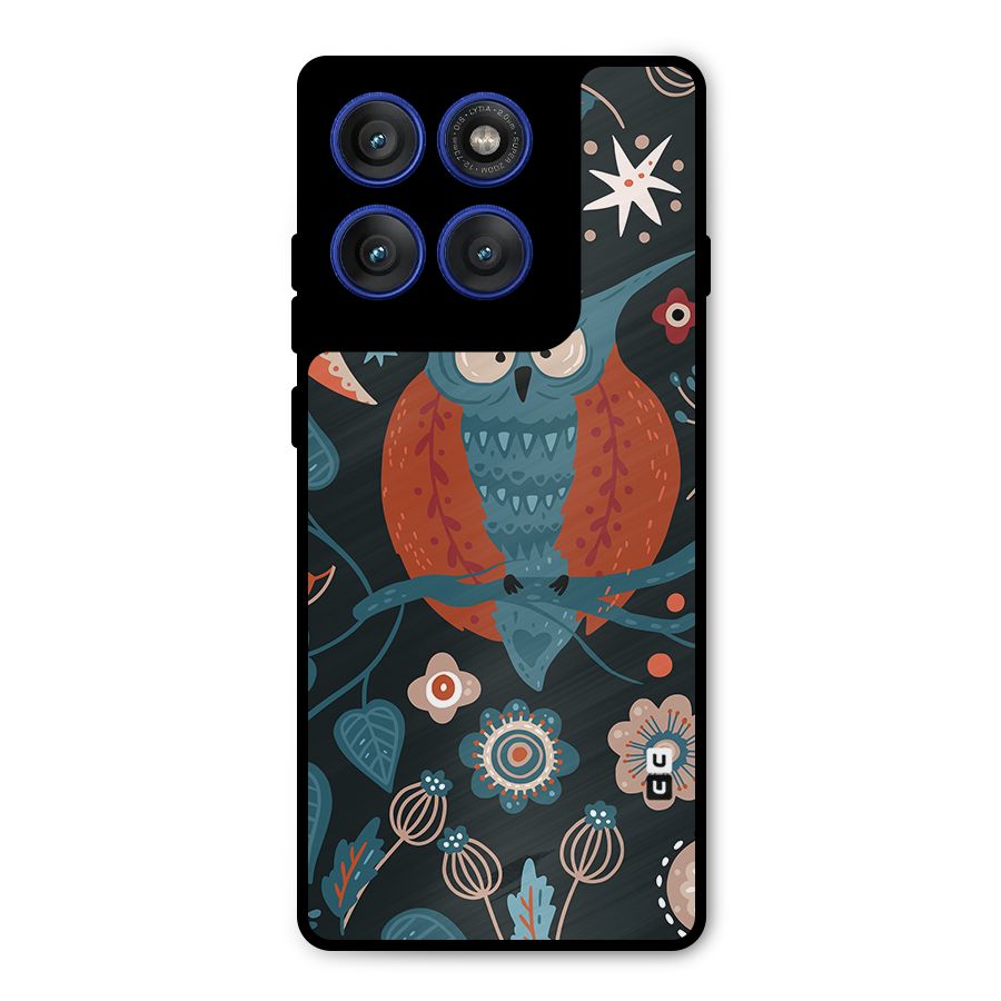 Nordic Arts Owl Moon Metal Back Case for Motorola Edge 60 Pro