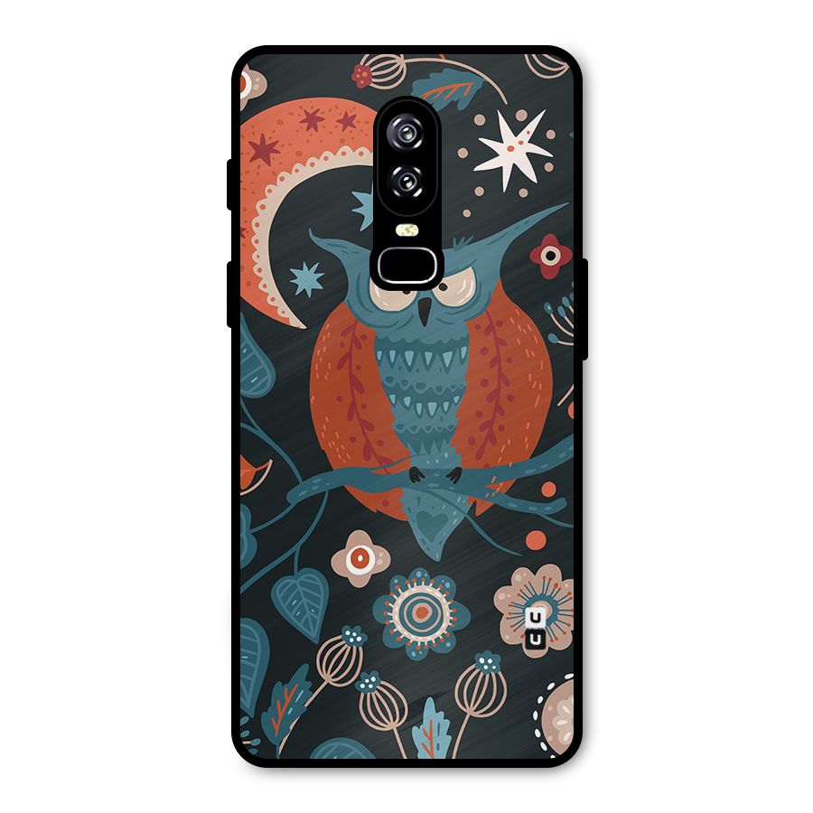 Nordic Arts Owl Moon Metal Back Case for OnePlus 6