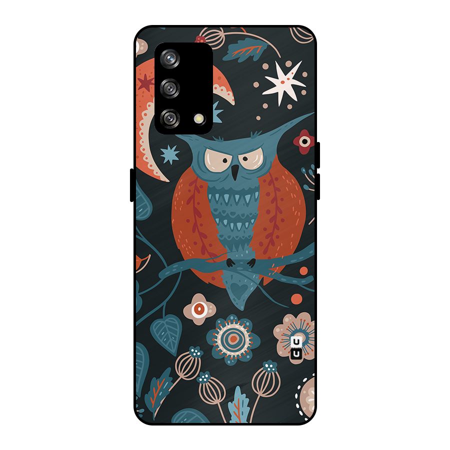 Nordic Arts Owl Moon Metal Back Case for Oppo F19