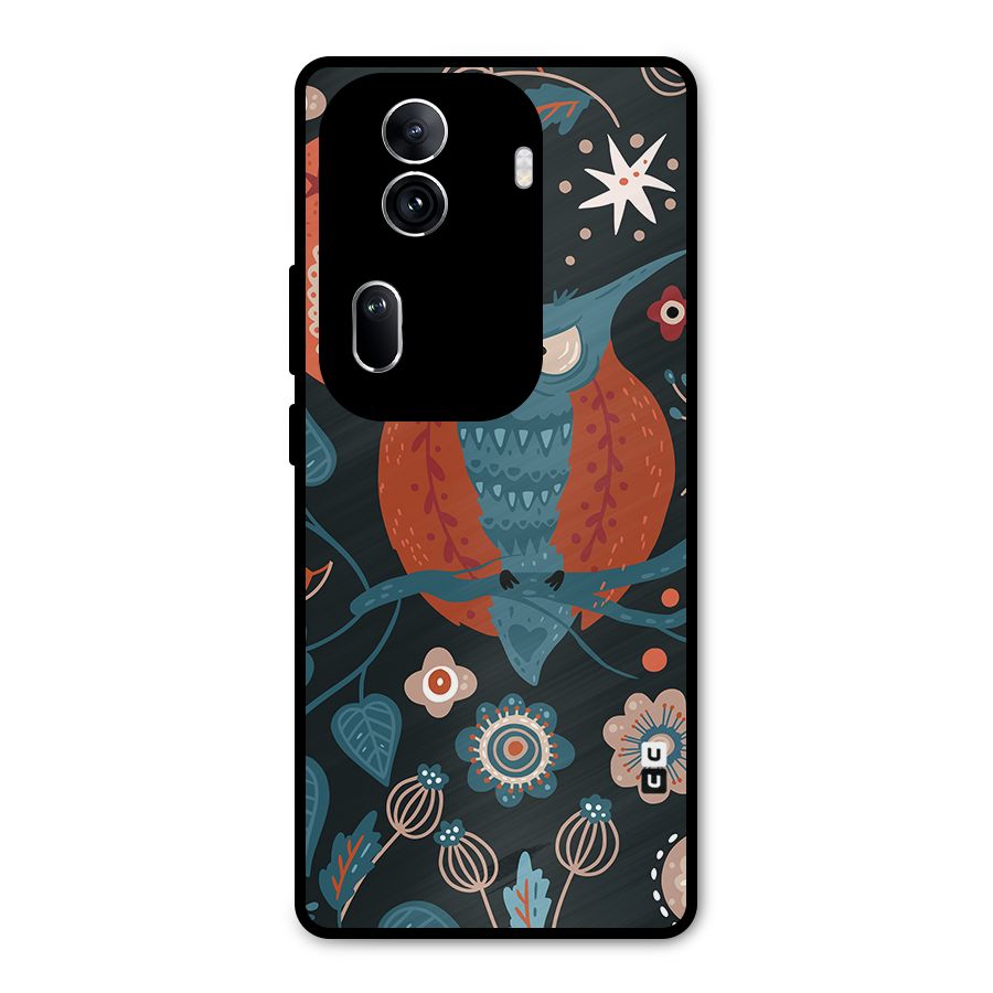Nordic Arts Owl Moon Metal Back Case for Oppo Reno11 Pro 5G
