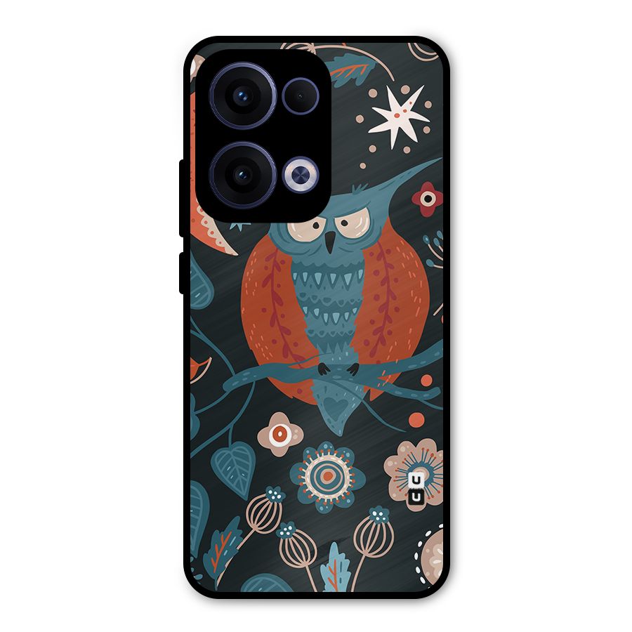 Nordic Arts Owl Moon Metal Back Case for Oppo Reno13