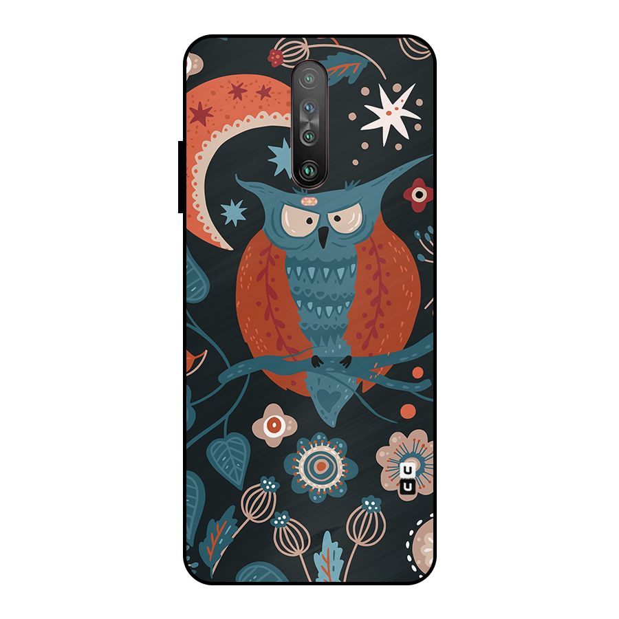 Nordic Arts Owl Moon Metal Back Case for Poco X2