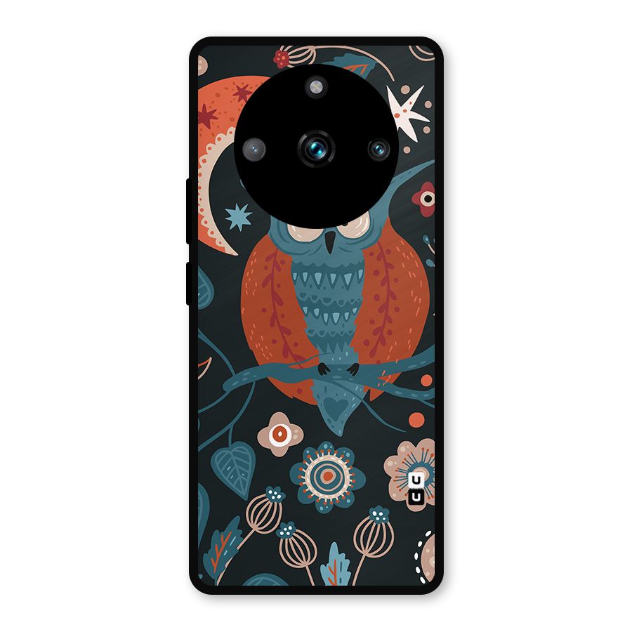 Nordic Arts Owl Moon Metal Back Case for Realme 11 Pro Plus