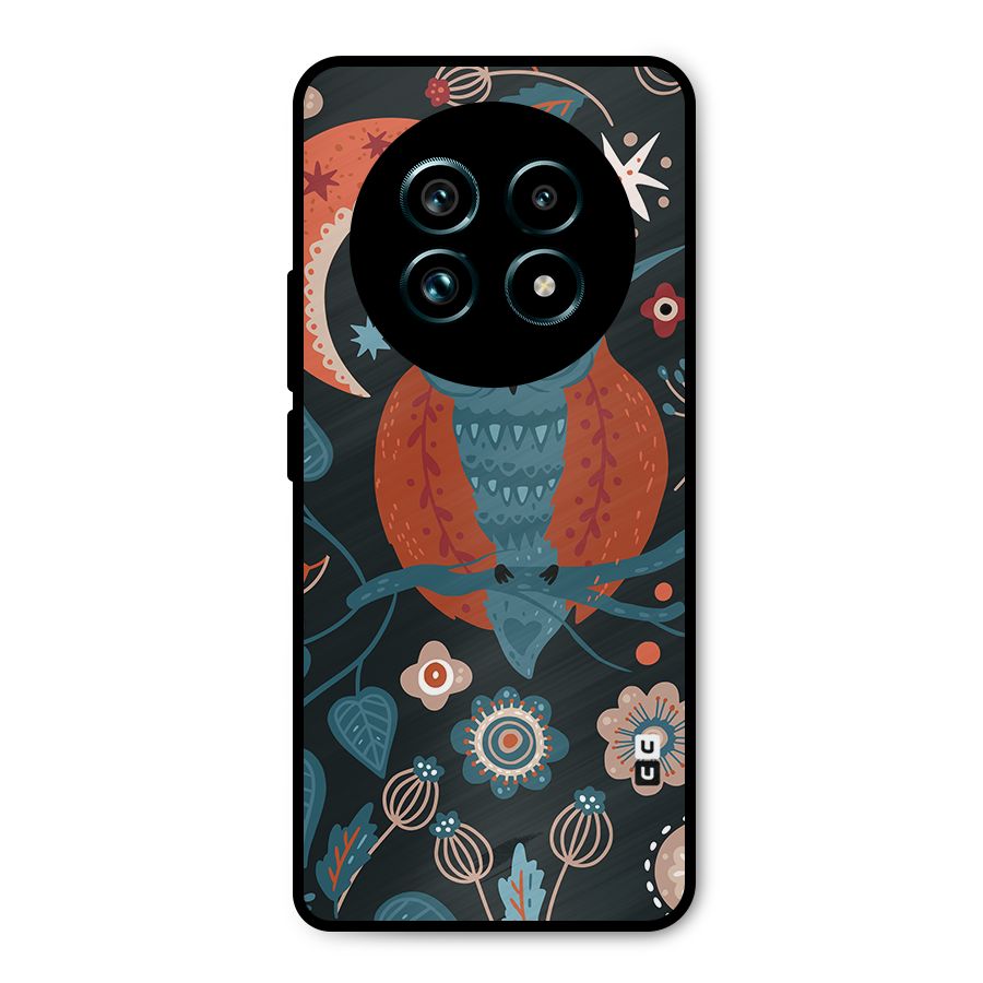Nordic Arts Owl Moon Metal Back Case for Realme 13 Pro Plus