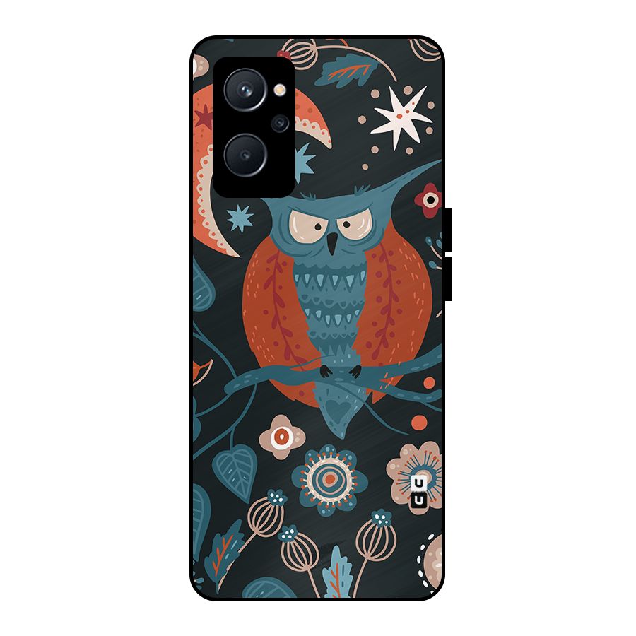 Nordic Arts Owl Moon Metal Back Case for Realme 9i 5G