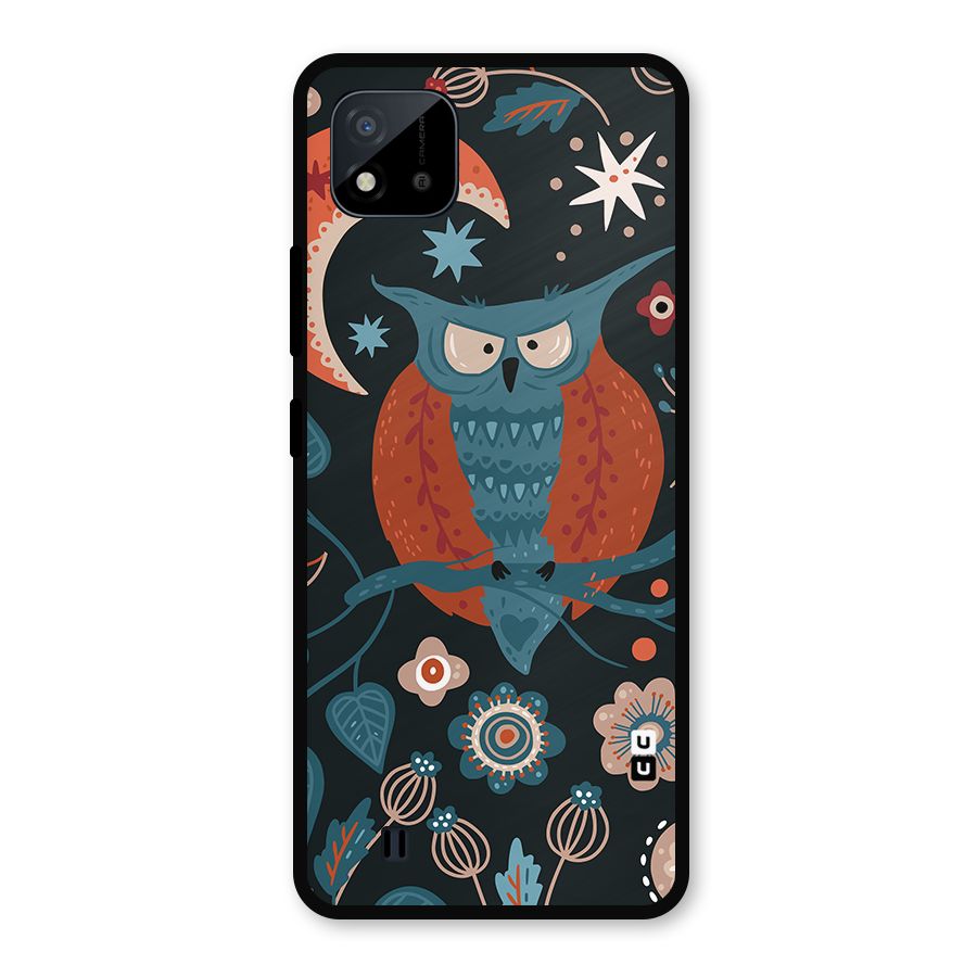 Nordic Arts Owl Moon Metal Back Case for Realme C11 2021