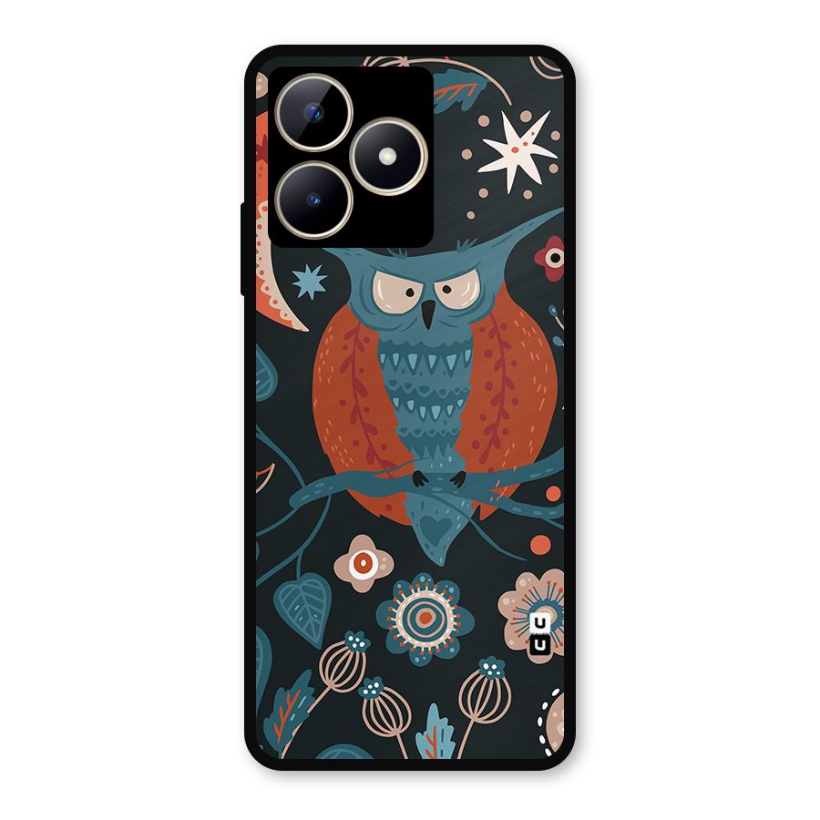Nordic Arts Owl Moon Metal Back Case for Realme C53