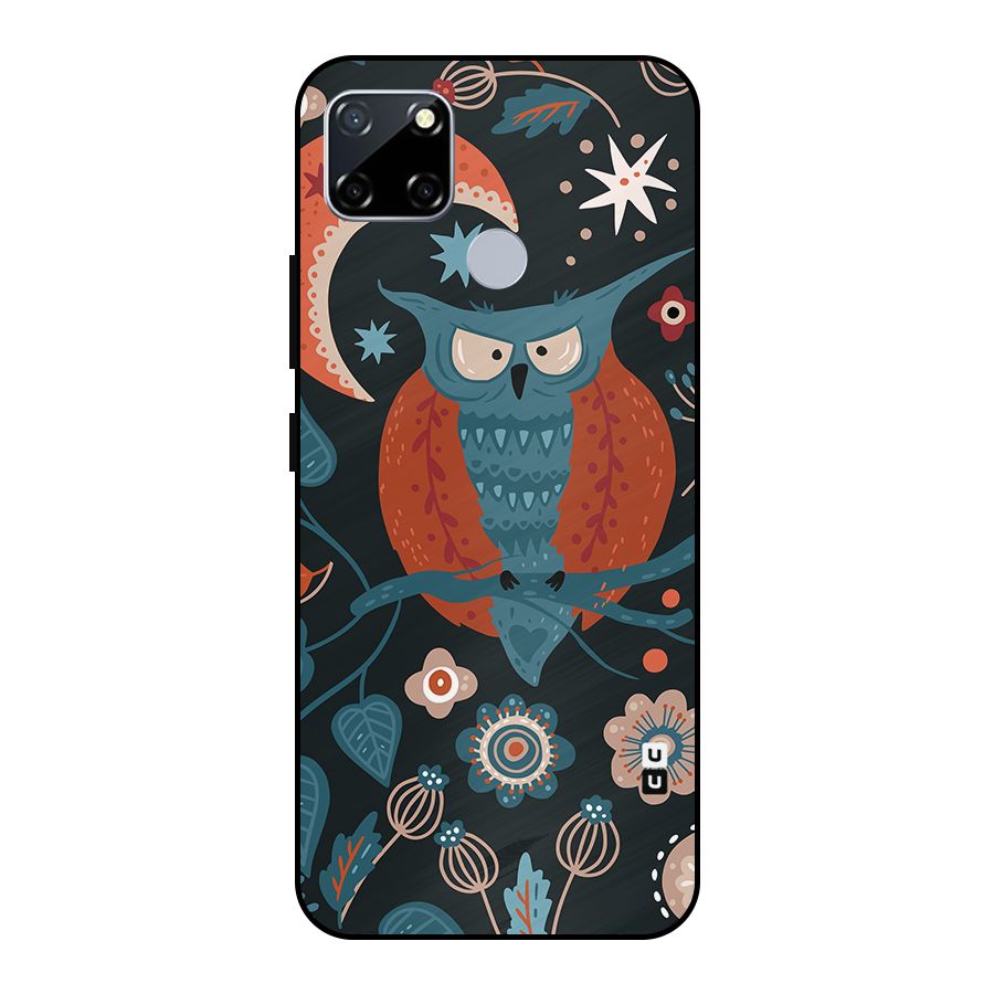 Nordic Arts Owl Moon Metal Back Case for Realme Narzo 20