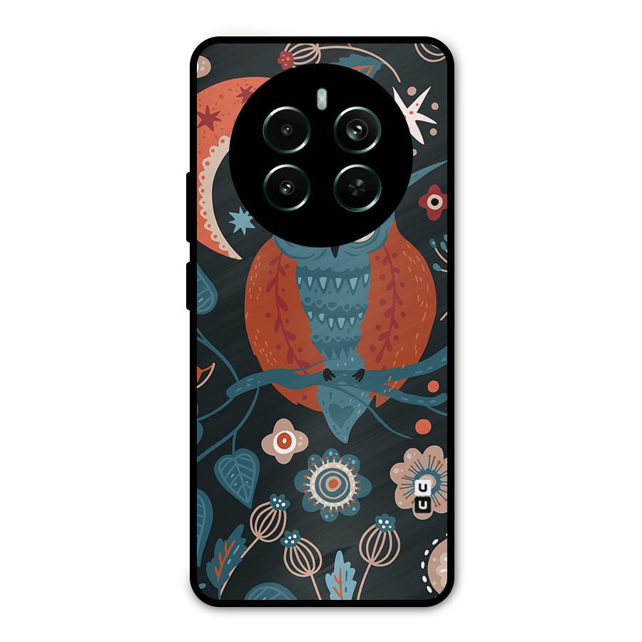 Nordic Arts Owl Moon Metal Back Case for Realme Narzo 70 Pro