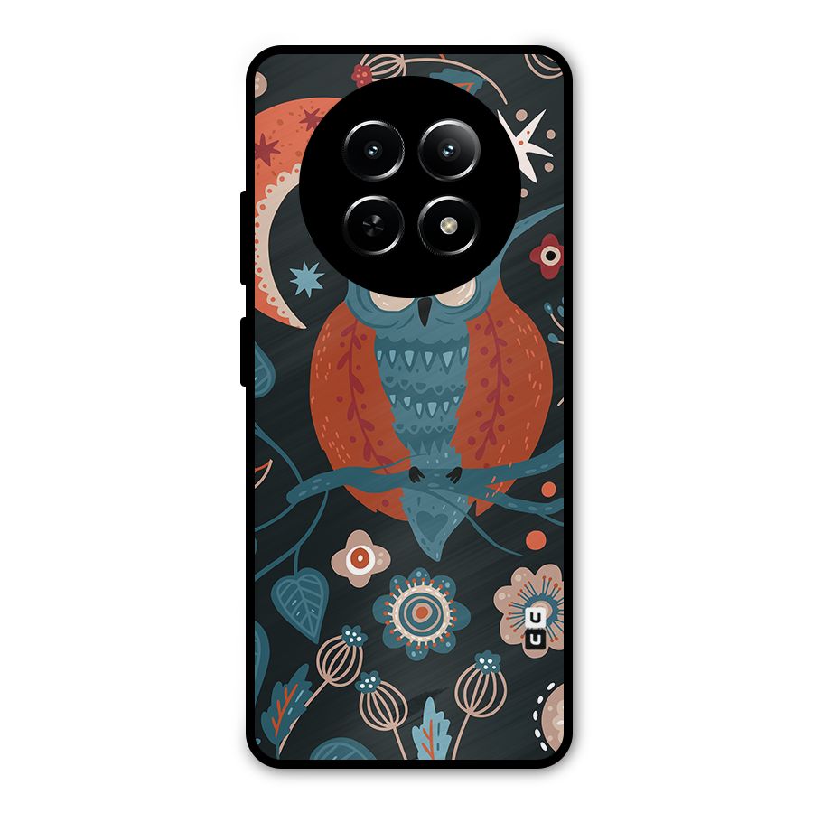 Nordic Arts Owl Moon Metal Back Case for Realme Narzo N65