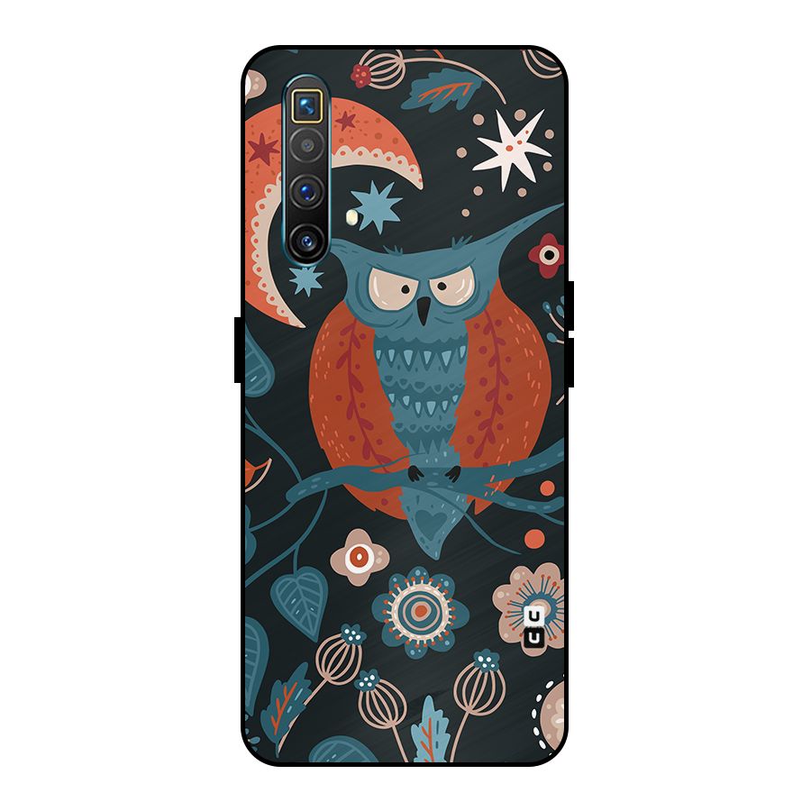 Nordic Arts Owl Moon Metal Back Case for Realme X3 SuperZoom