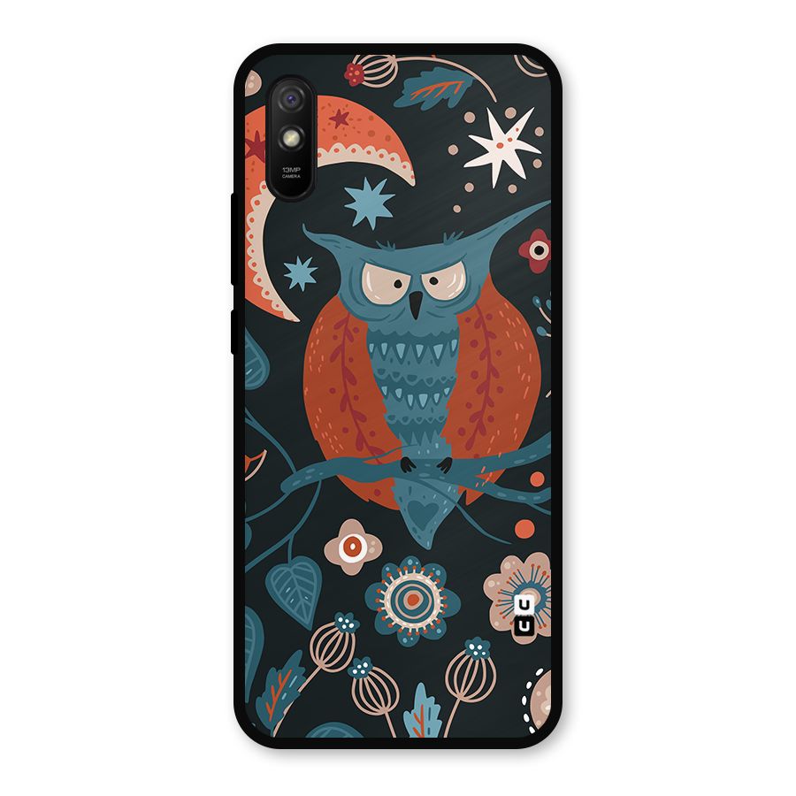 Nordic Arts Owl Moon Metal Back Case for Redmi 9i