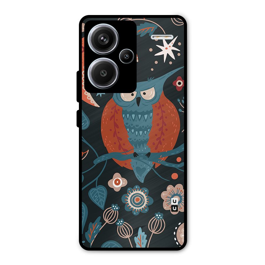 Nordic Arts Owl Moon Metal Back Case for Redmi Note 13 Pro Plus