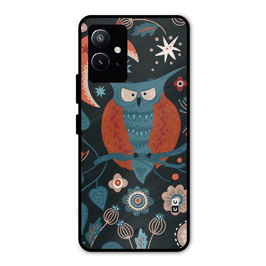 Nordic Arts Owl Moon Metal Back Case for Vivo T1 5G