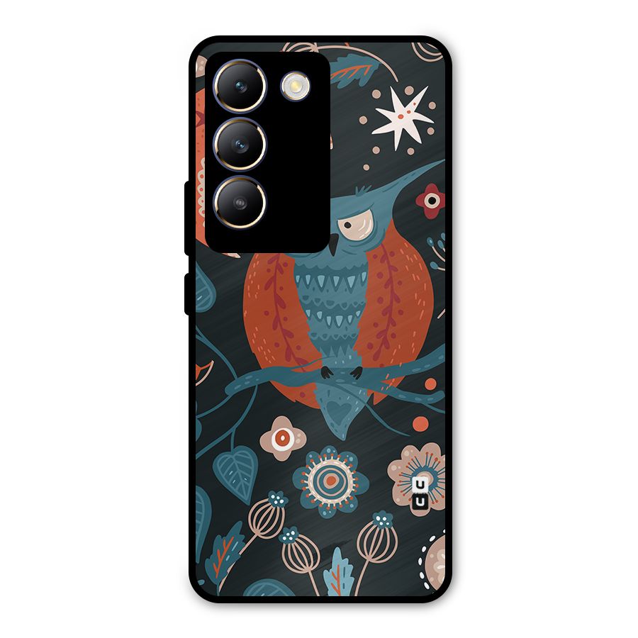Nordic Arts Owl Moon Metal Back Case for Vivo T3 5G