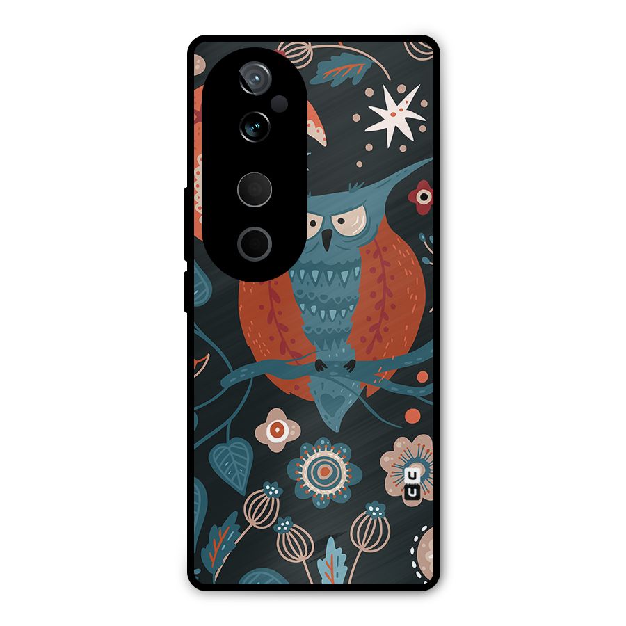 Nordic Arts Owl Moon Metal Back Case for Vivo T3 Ultra