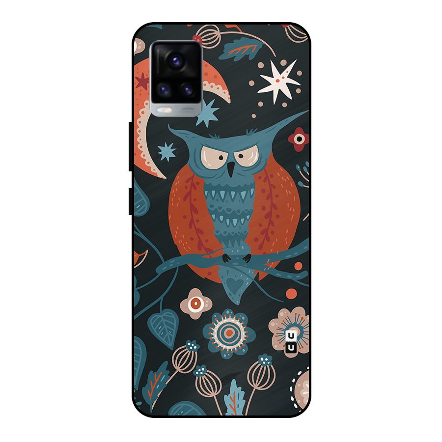 Nordic Arts Owl Moon Metal Back Case for Vivo V20 2021
