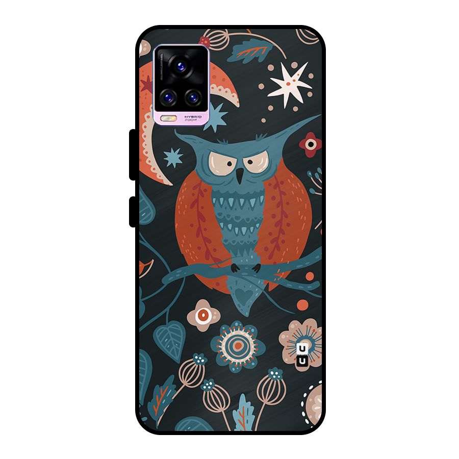 Nordic Arts Owl Moon Metal Back Case for Vivo V20 Pro