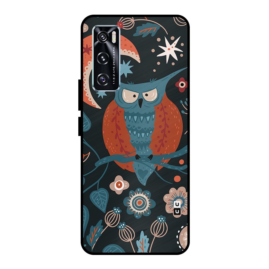 Nordic Arts Owl Moon Metal Back Case for Vivo V20 SE