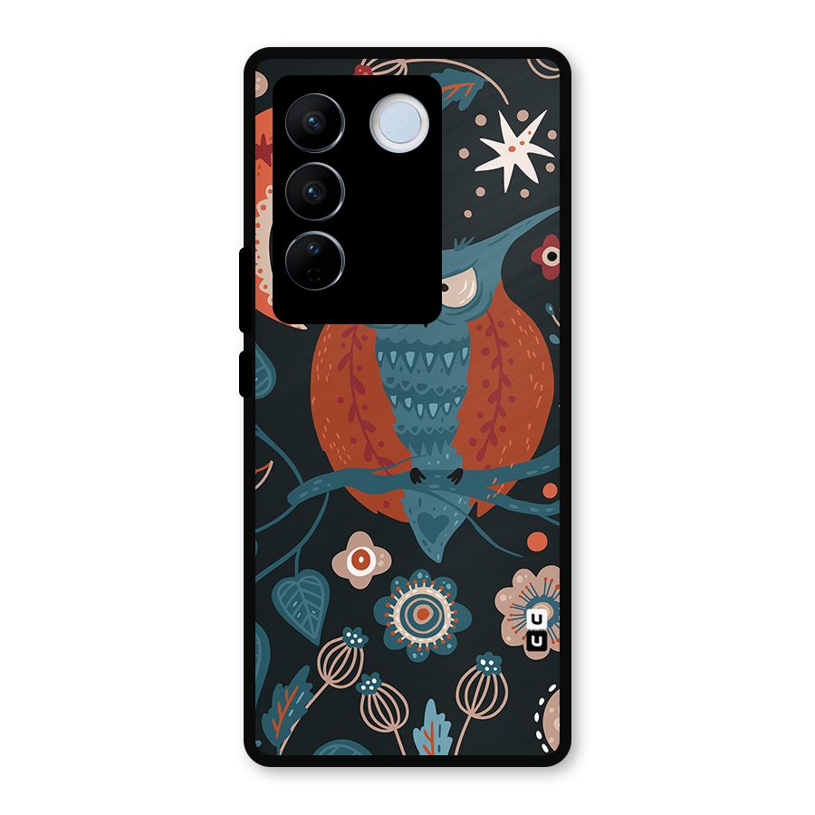 Nordic Arts Owl Moon Metal Back Case for Vivo V27