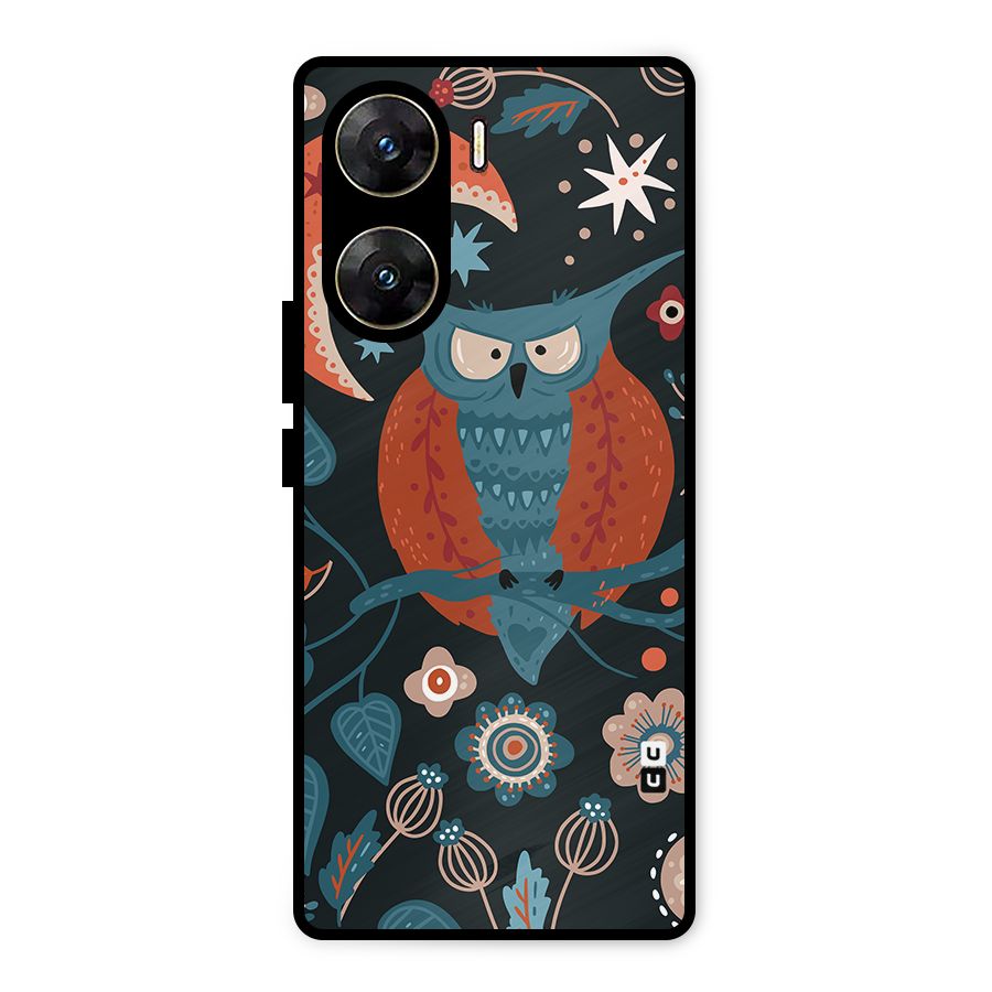 Nordic Arts Owl Moon Metal Back Case for Vivo V29e