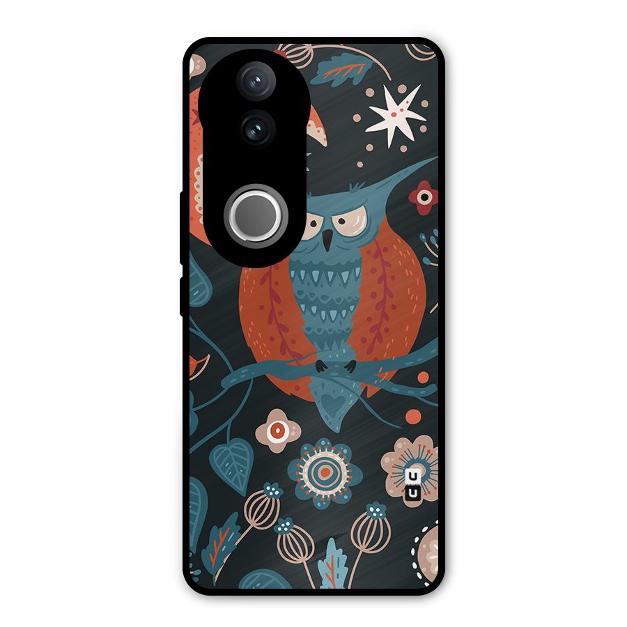 Nordic Arts Owl Moon Metal Back Case for Vivo V50e