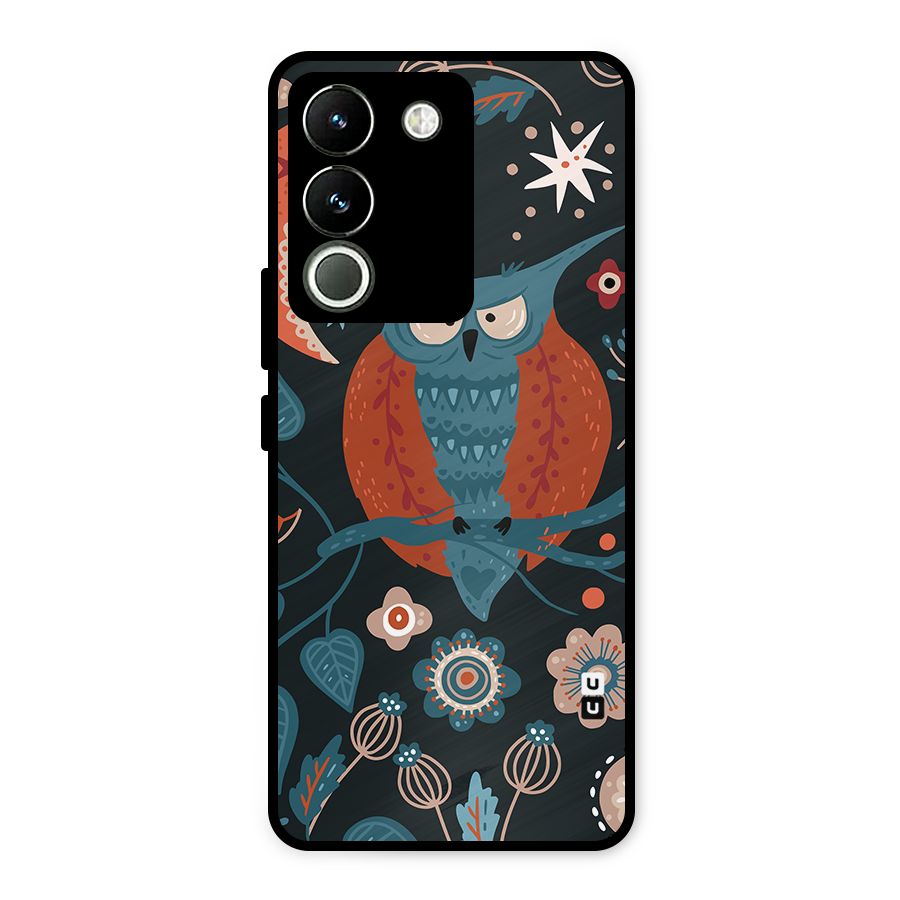 Nordic Arts Owl Moon Metal Back Case for Vivo Y200