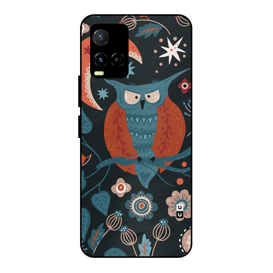 Nordic Arts Owl Moon Metal Back Case for Vivo Y21A